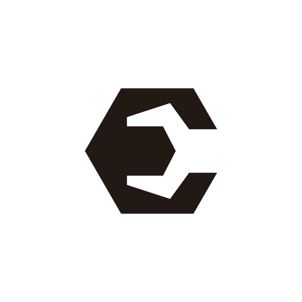 letter e wrench simple geometric logo vector