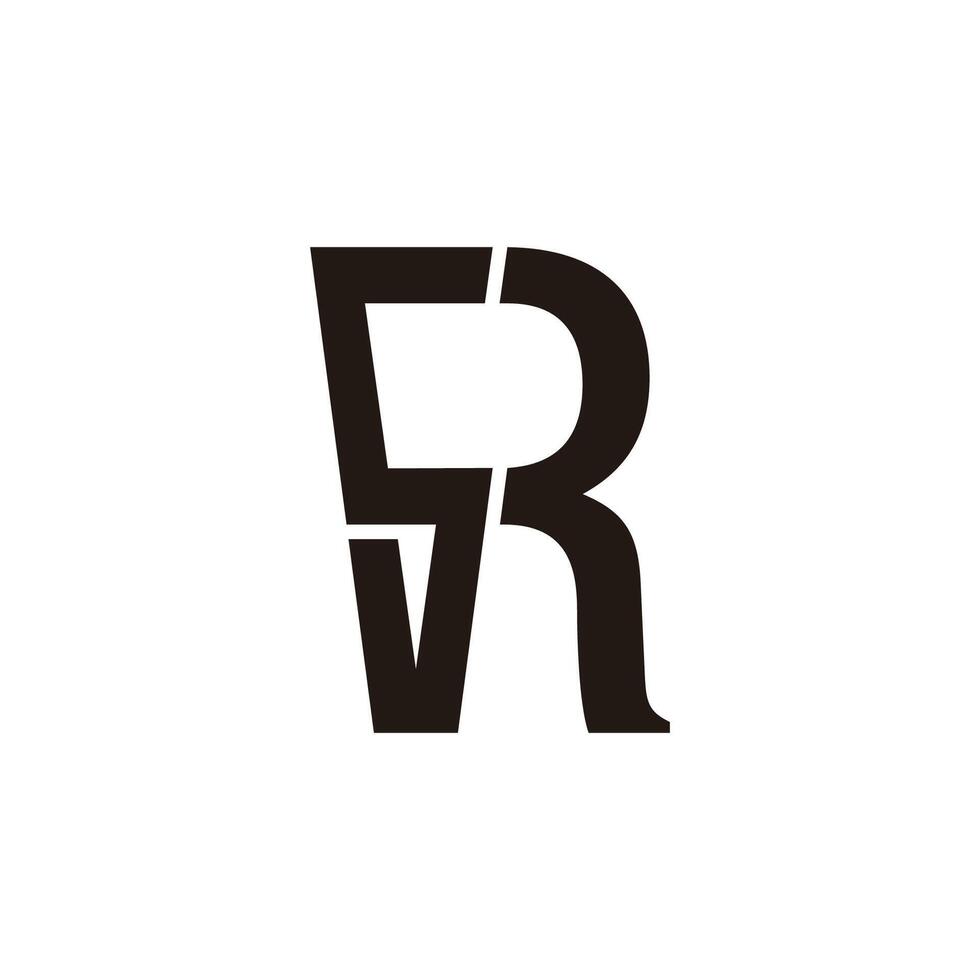 letters sr simple geometric linked logo vector