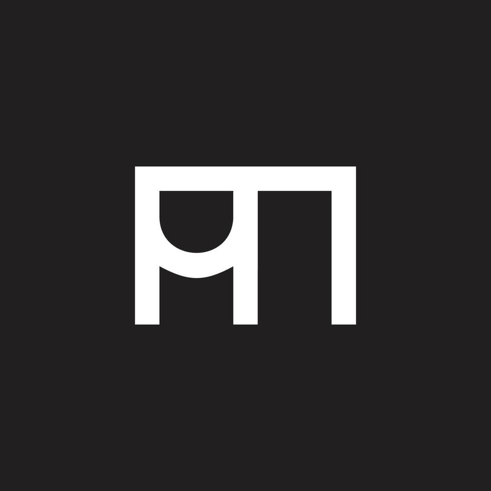 letters pm simple abstract geometric lines logo vector
