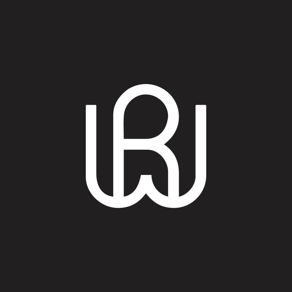 letters wr abstract lines simple geometric logo vector
