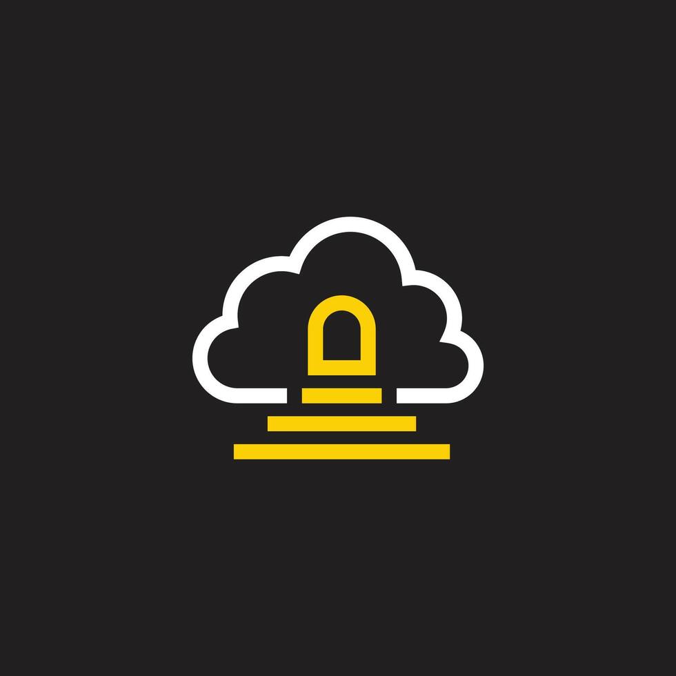 cloud sky gate ladder symbol vector
