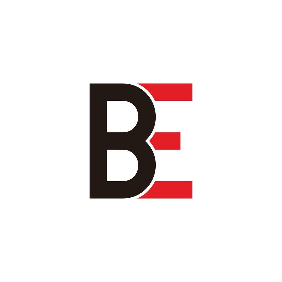 letters be simple linked geometric colorful logo vector