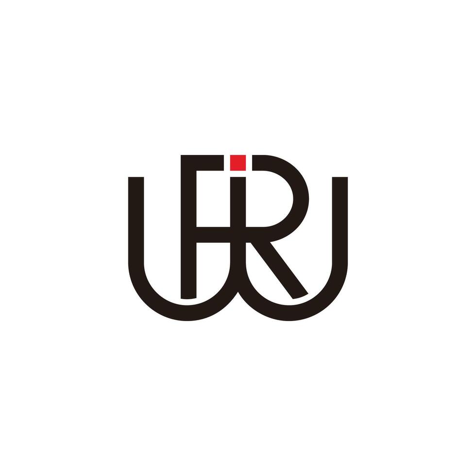 letters wri simple geometric lines dot logo vector