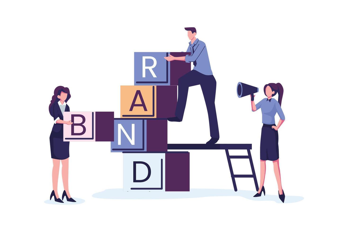 brand building flat style illustration design vector