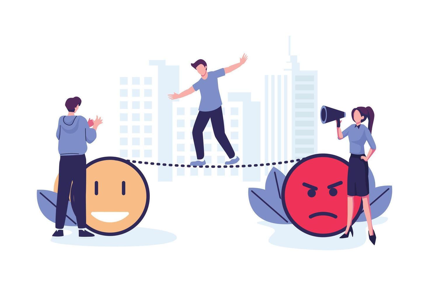 Emotional intelligence, balance emotion flat style illustration design vector