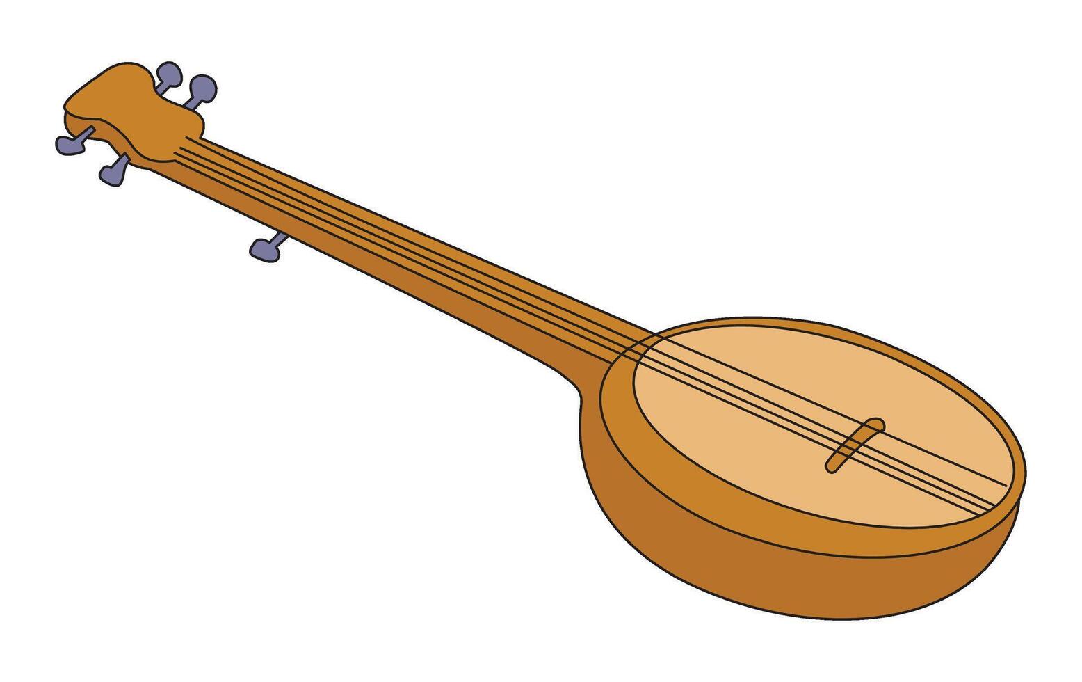 Cute Banjo music cartoon illustration vector