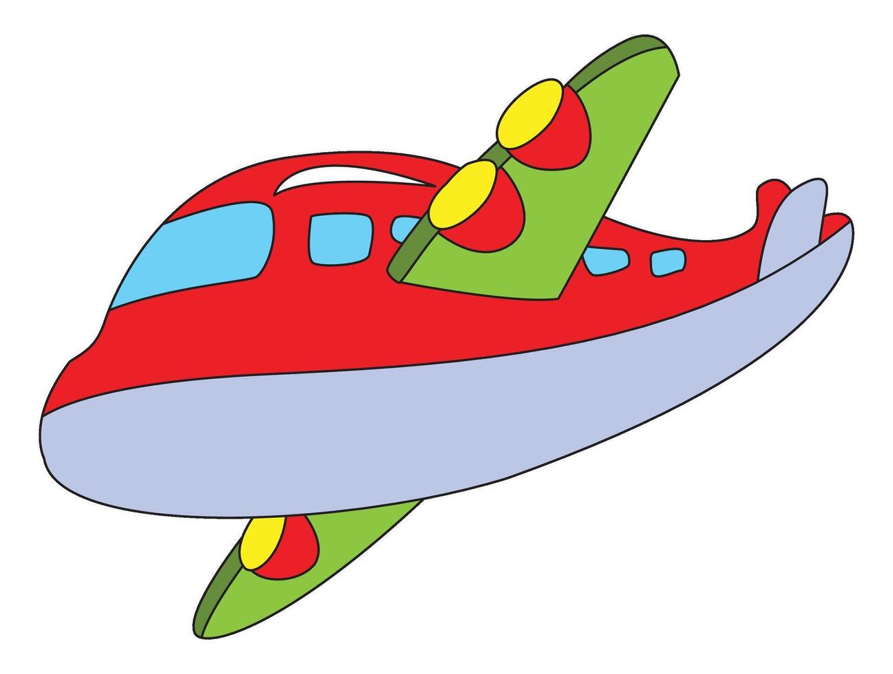 Colurful airplane isolated on a white background vector