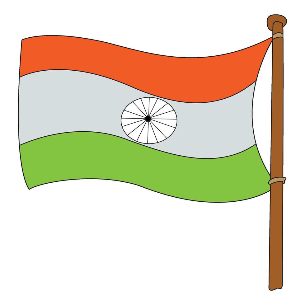 Indian flag isolated on a white background vector