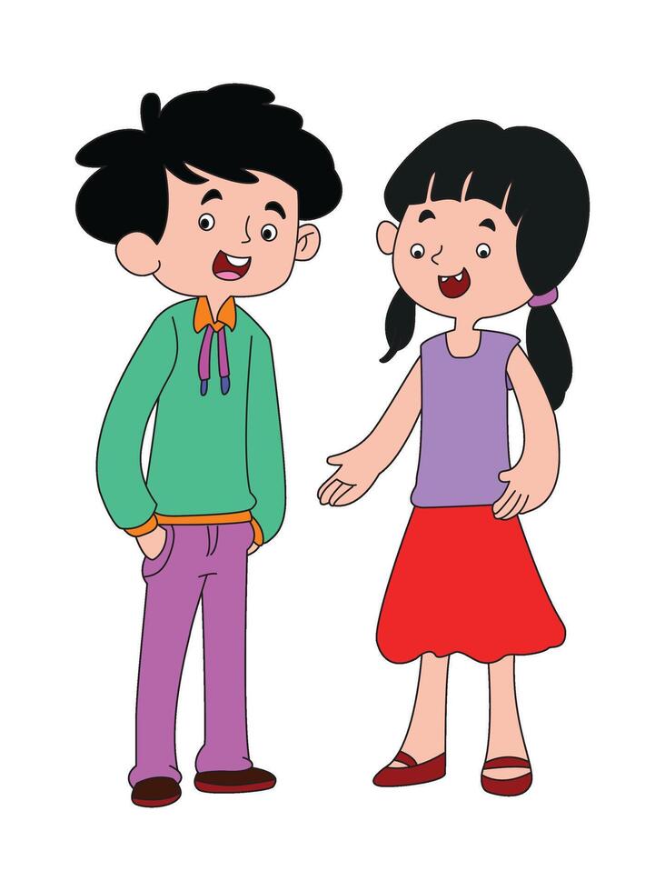 Cute boy and girl cartoon vecto vector