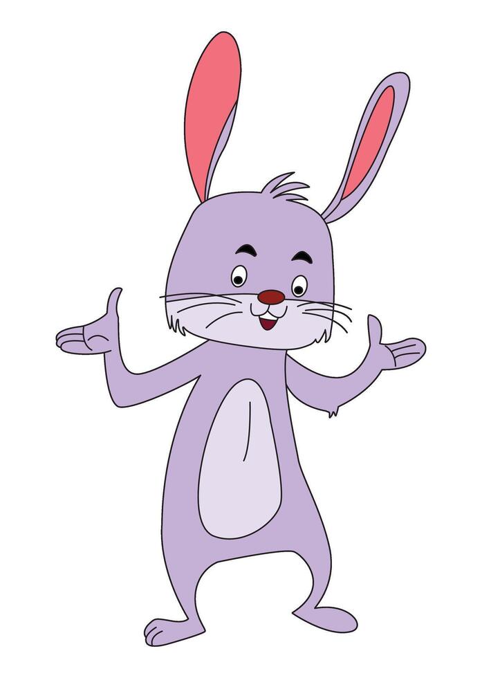 Happy rabbit isolated on white background vector