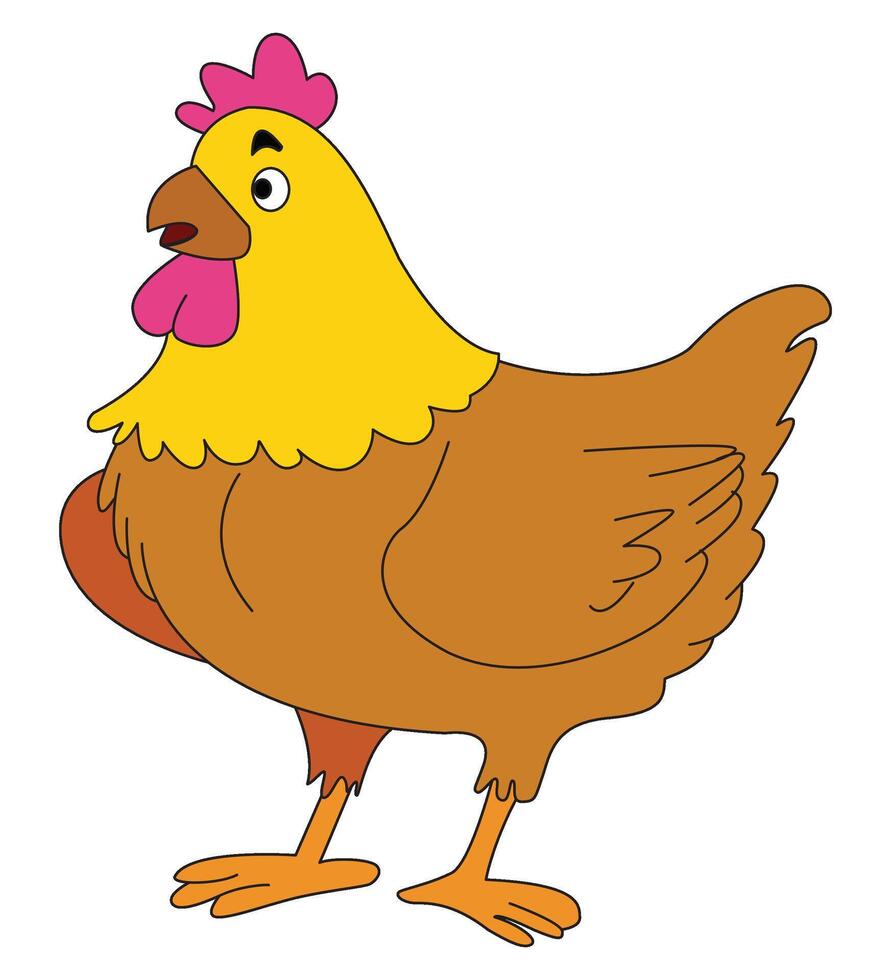 Cute hen cartoon vecto vector
