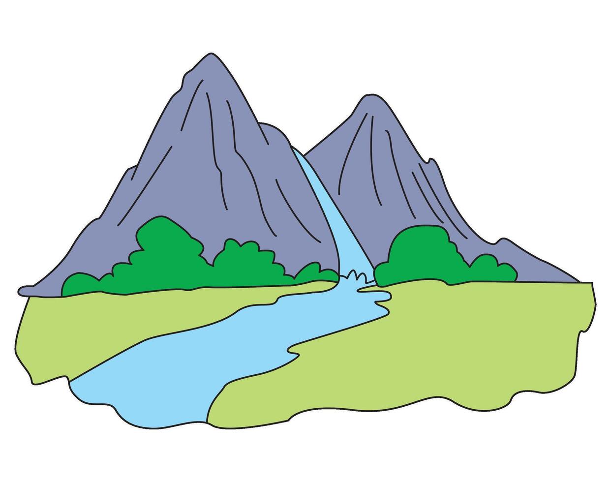 Isolated water fall landscape vector