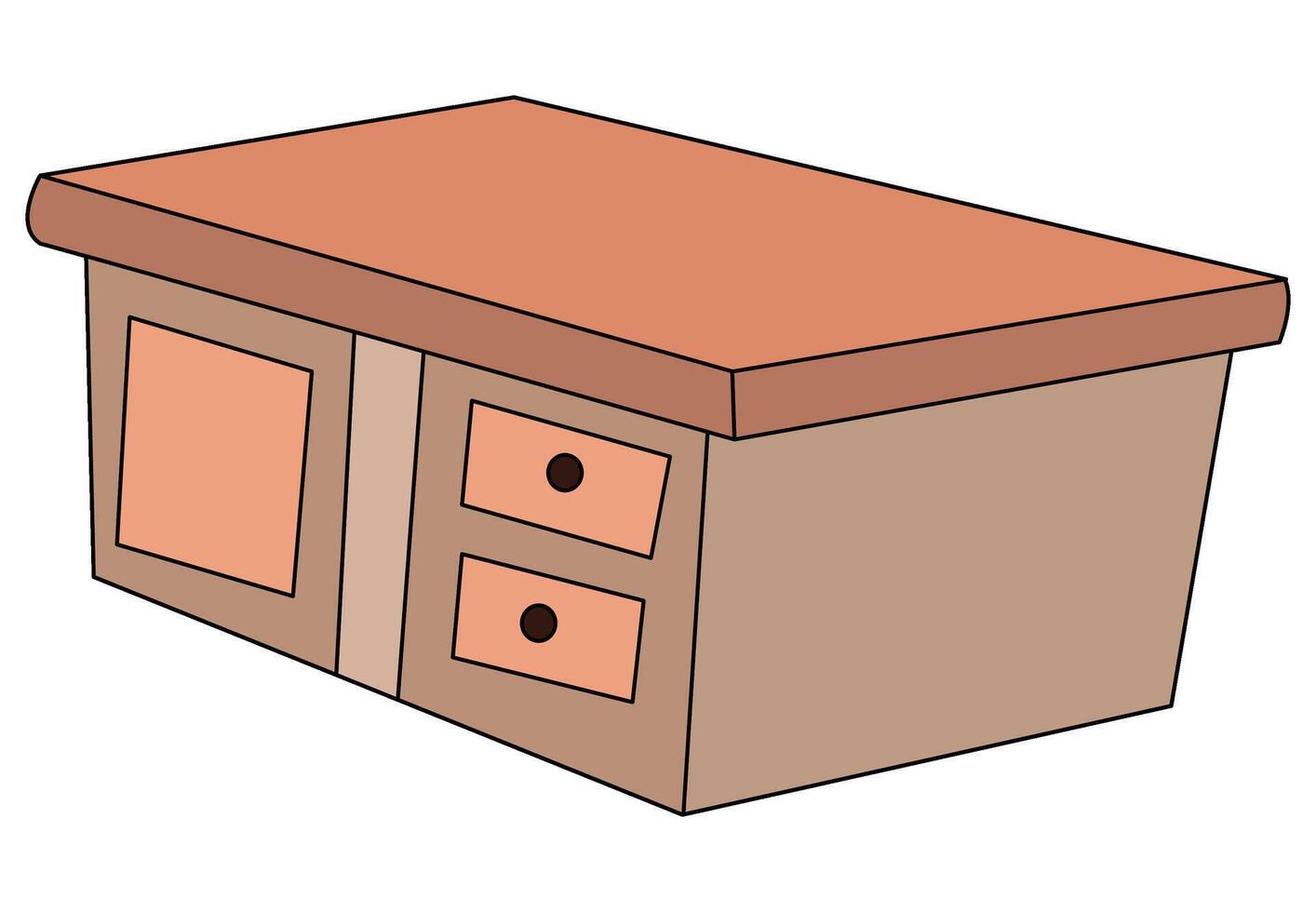 Computer table isolated on a white background vector
