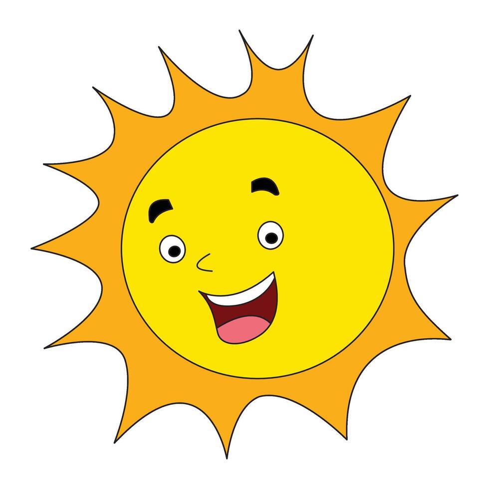 Cute sun cartoon illustration vector