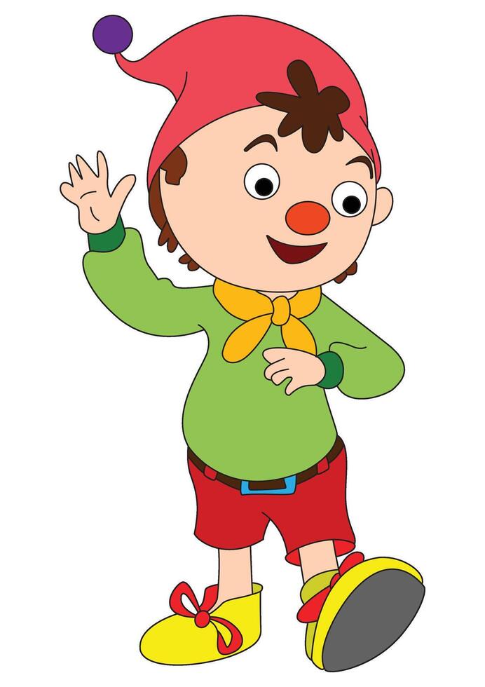 A cute clown kid enjoying vector