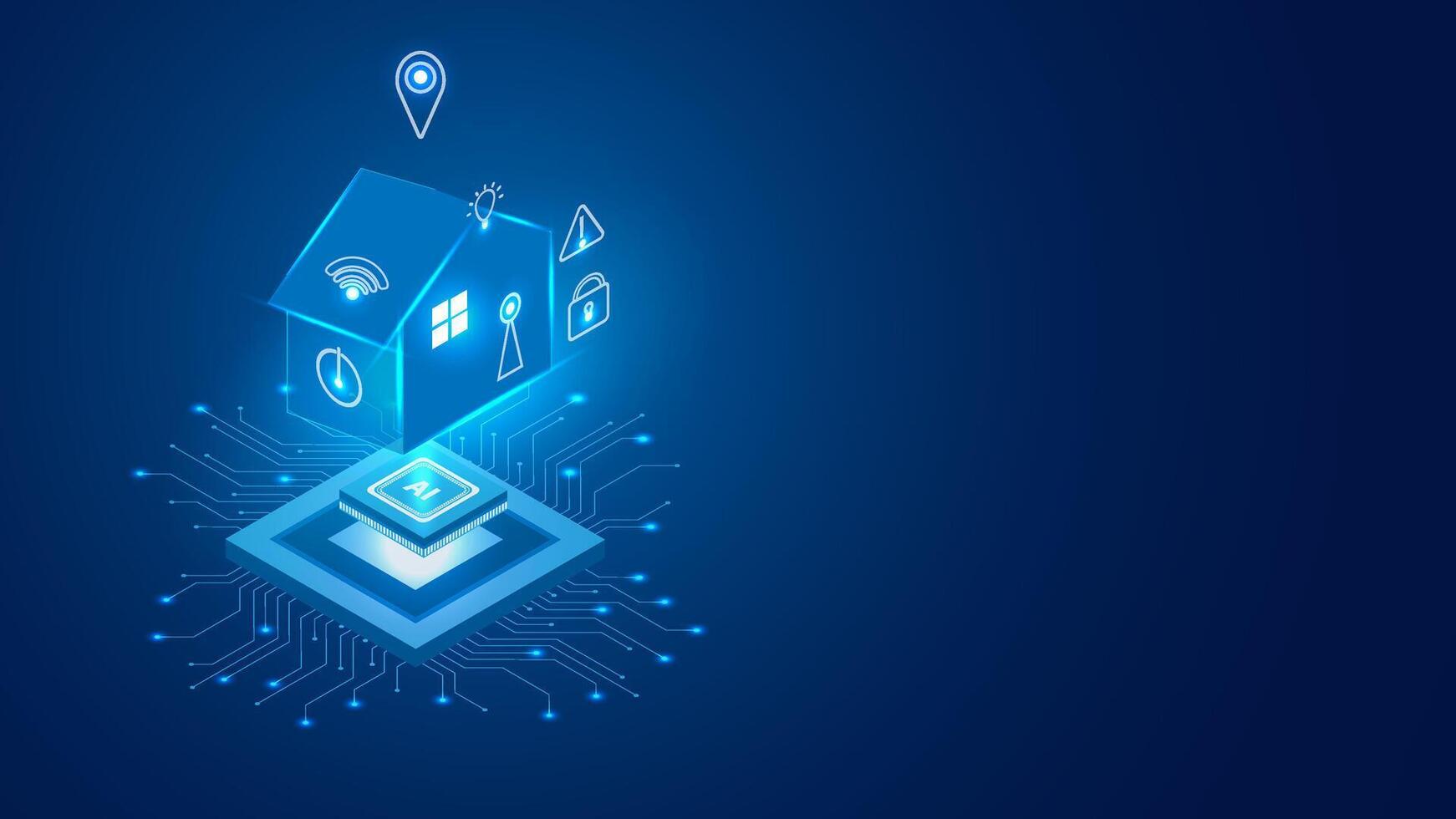 Smart home technology icon house automation system. editable vector
