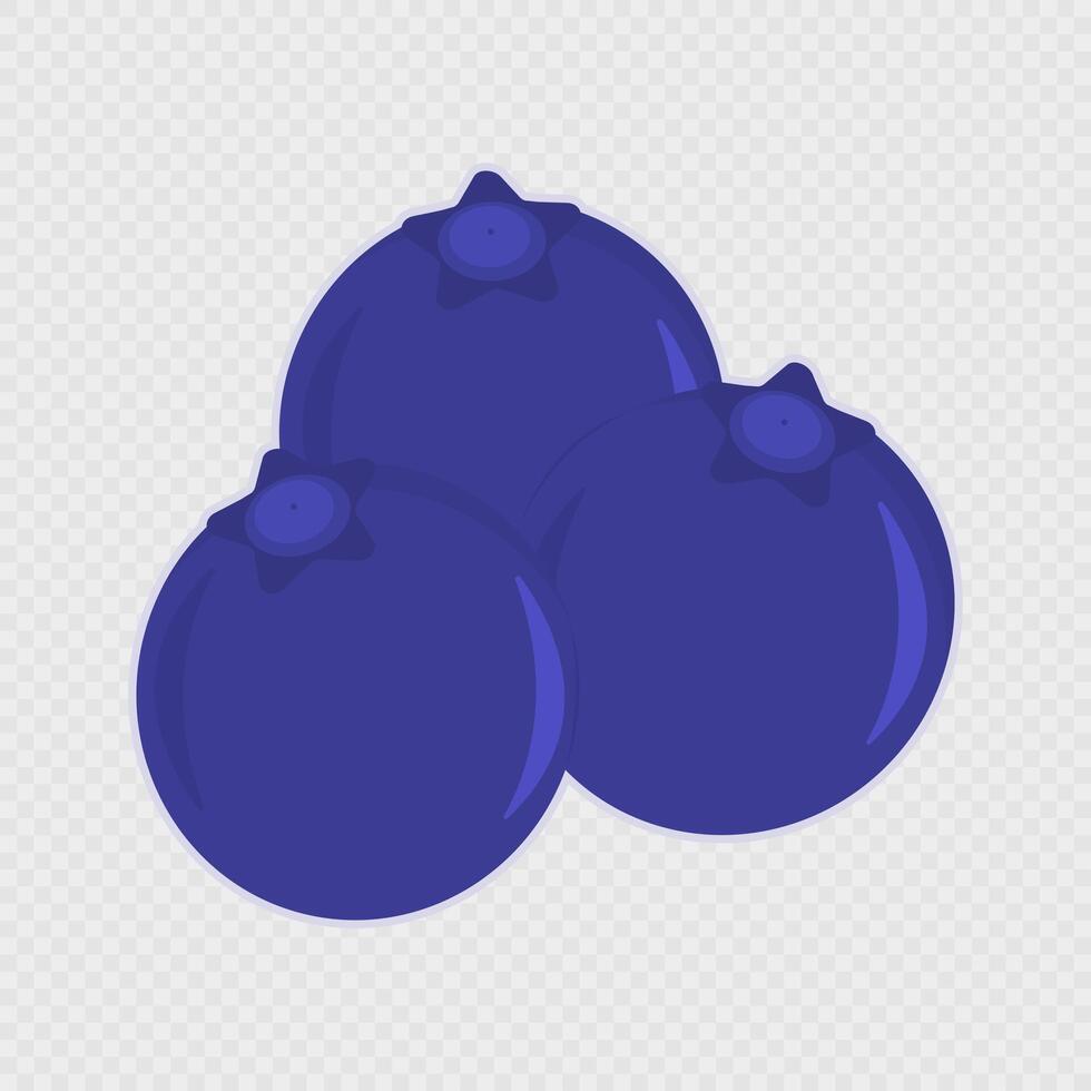 Cartoon three blueberrys. illustration. vector