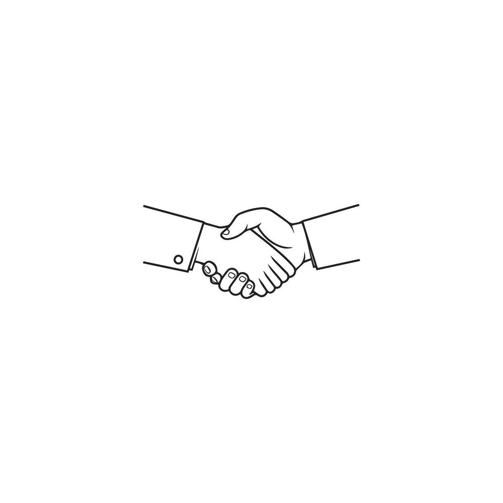 Hands shake icon. Black Hands shake icon on white background. vector