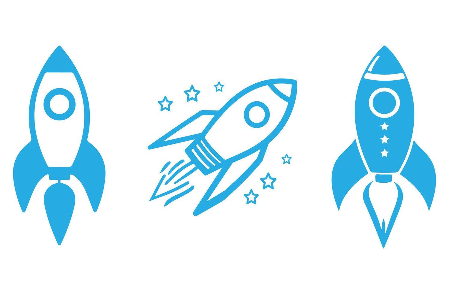 Rocket icon set . Black Rocket icon on white background. illustration vector