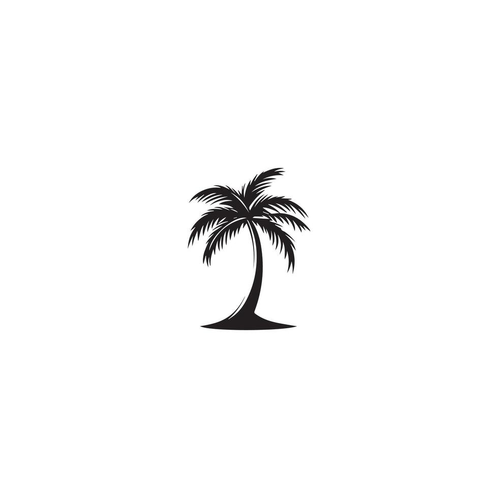 palm tree icon . Black palm tree icon on white background. illustration vector