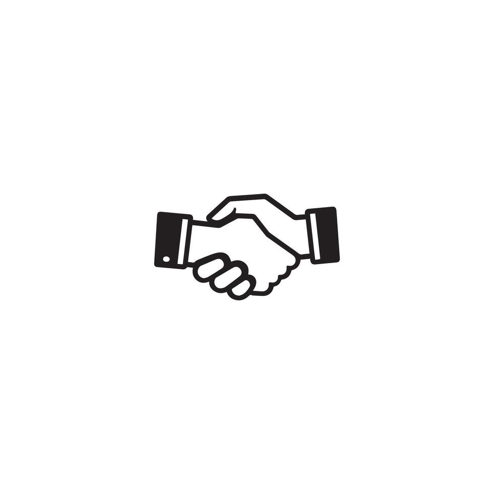 Hands shake icon. Black Hands shake icon on white background. vector