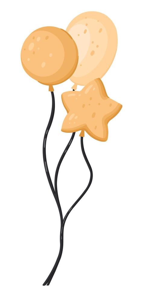 Illustration of Birthday balloons. Hand-drawn . vector