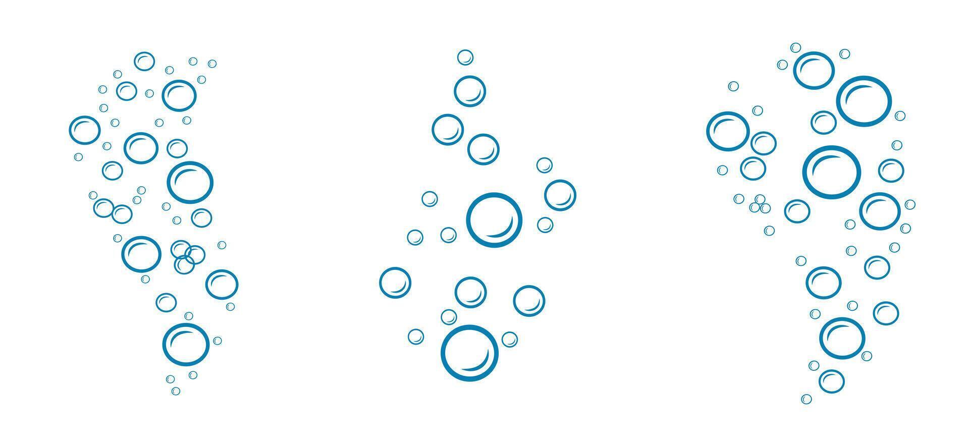 Soap bubbles icon set. linear illustration of air bubbles. Bath detergent design element vector
