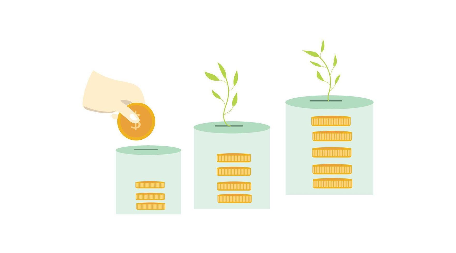 Investing in a bottle of money tree plants, symbolizing the growth of financial security and investment strategies vector
