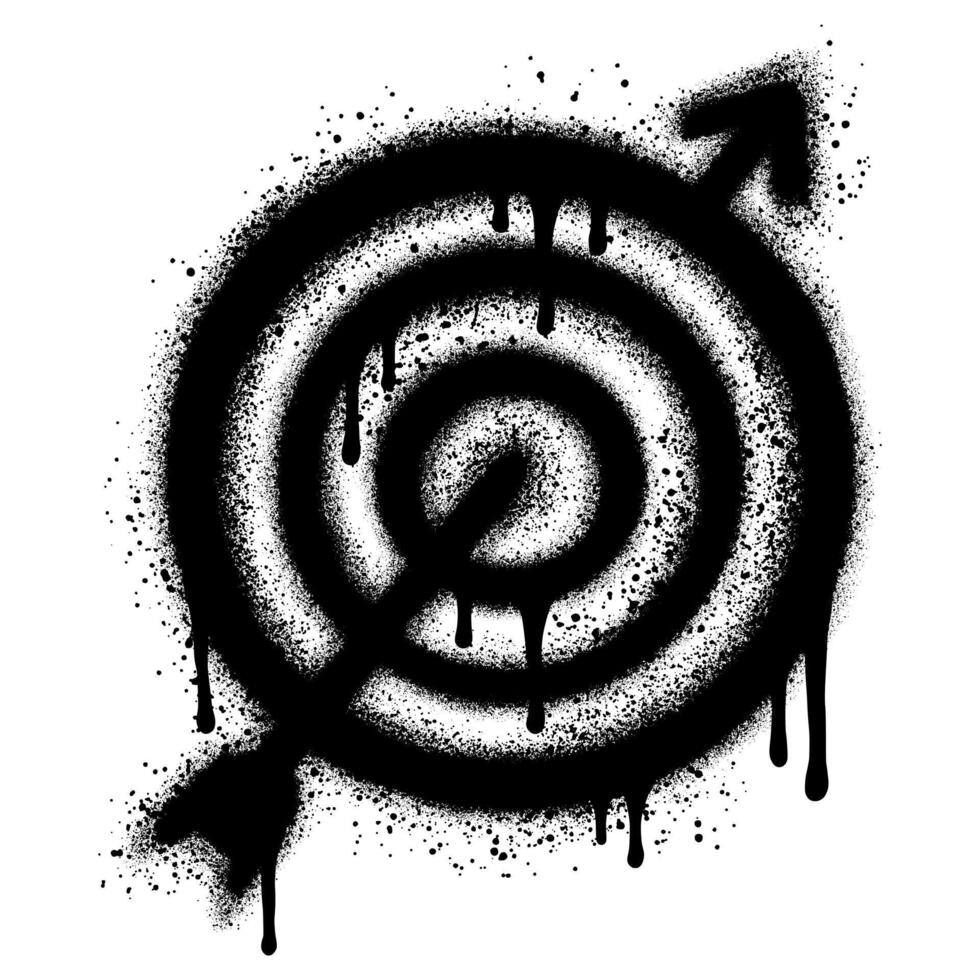 Target and arrow icon in graffiti style for business and advertising vector