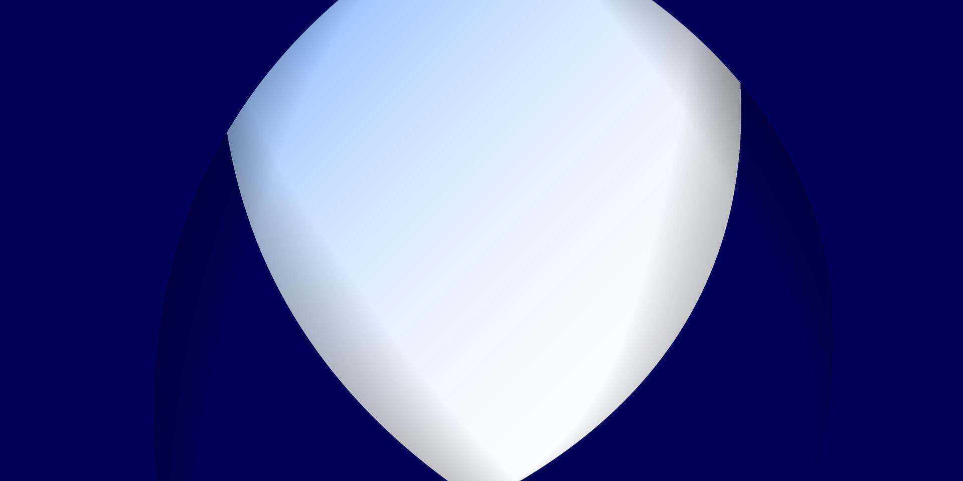 A blue and white abstract shape with a white outline vector