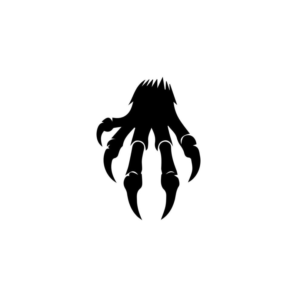 A black and white illustration of a claw hand vector
