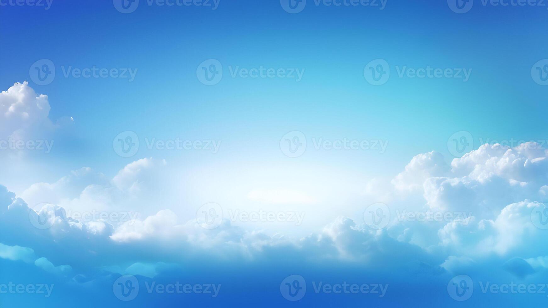 Blurry blue sky with soft, hazy clouds creating a smooth gradient, perfect for backgrounds with copy space. photo