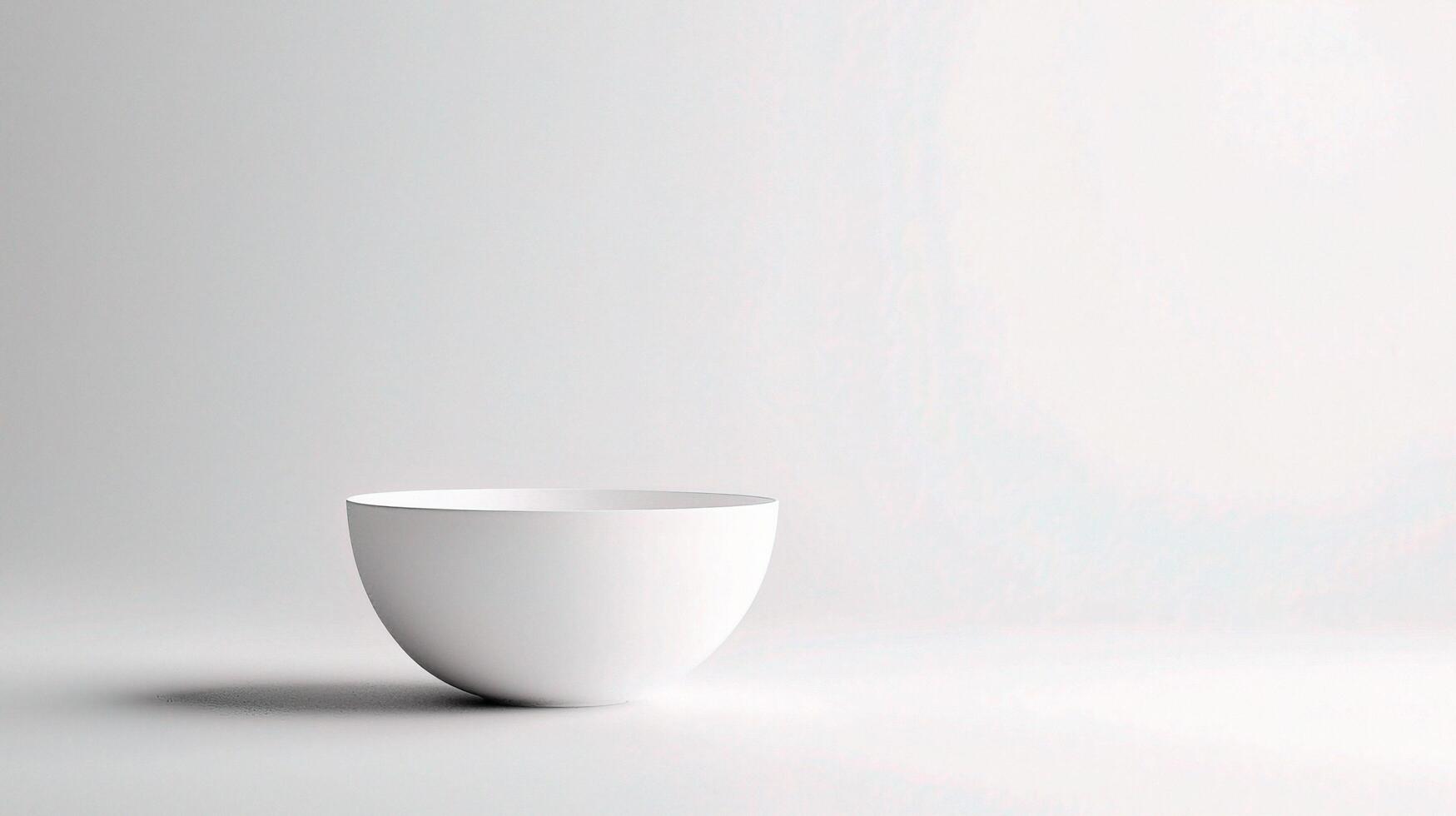 Simple White Bowl Isolated on White Background for Clean Design photo