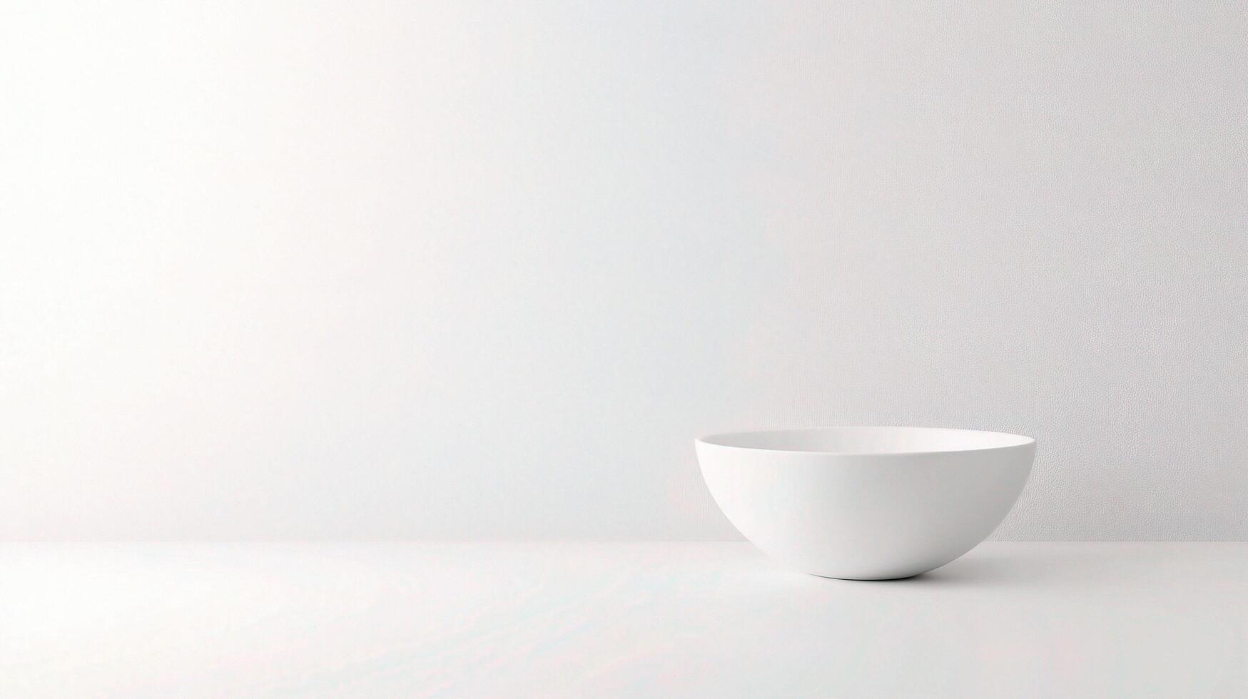 Isolated White Bowl on a Clean White Background for Minimalist Design photo