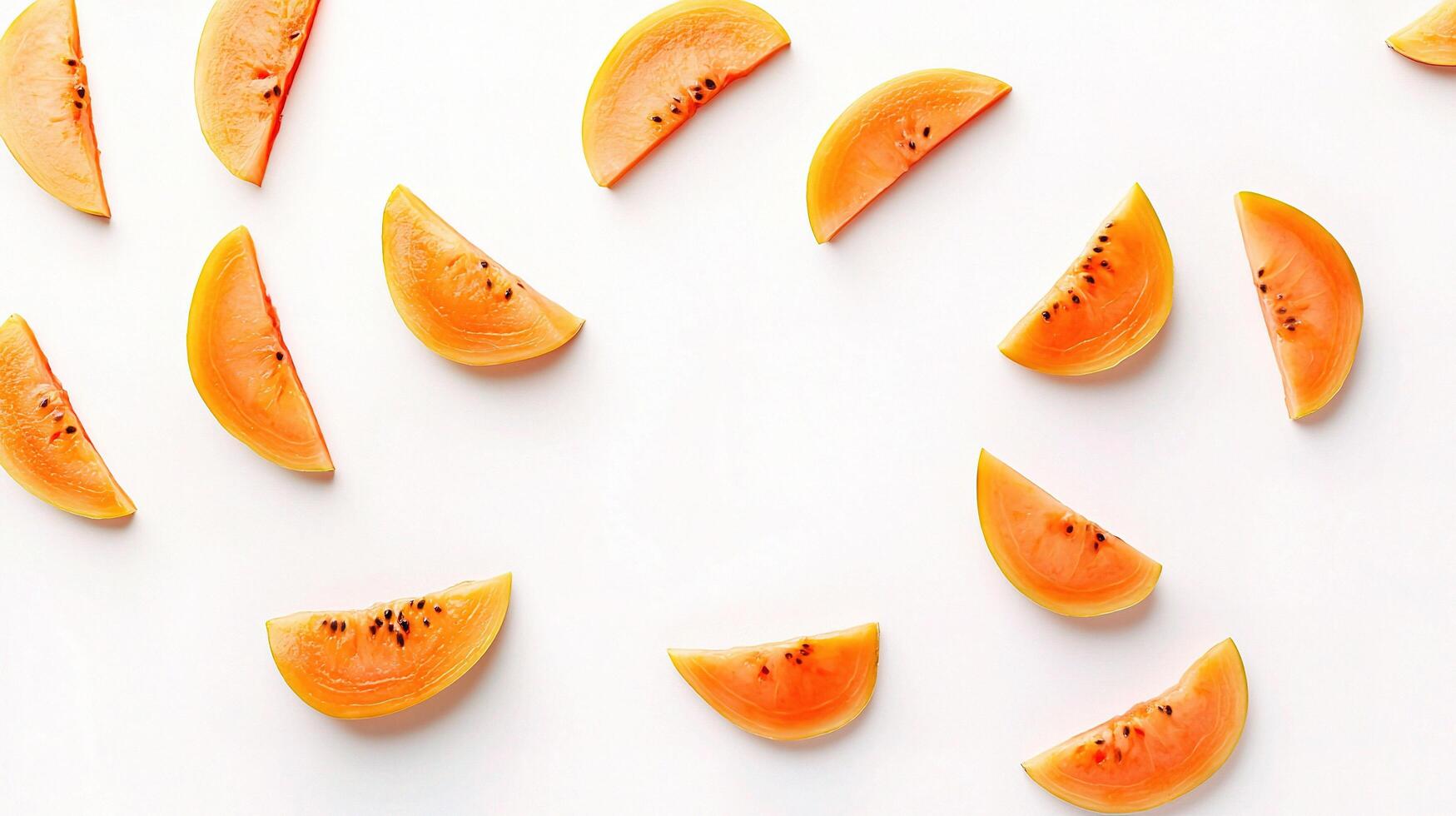 Fresh Papaya Slices Isolated on White Background for Healthy Lifestyle photo