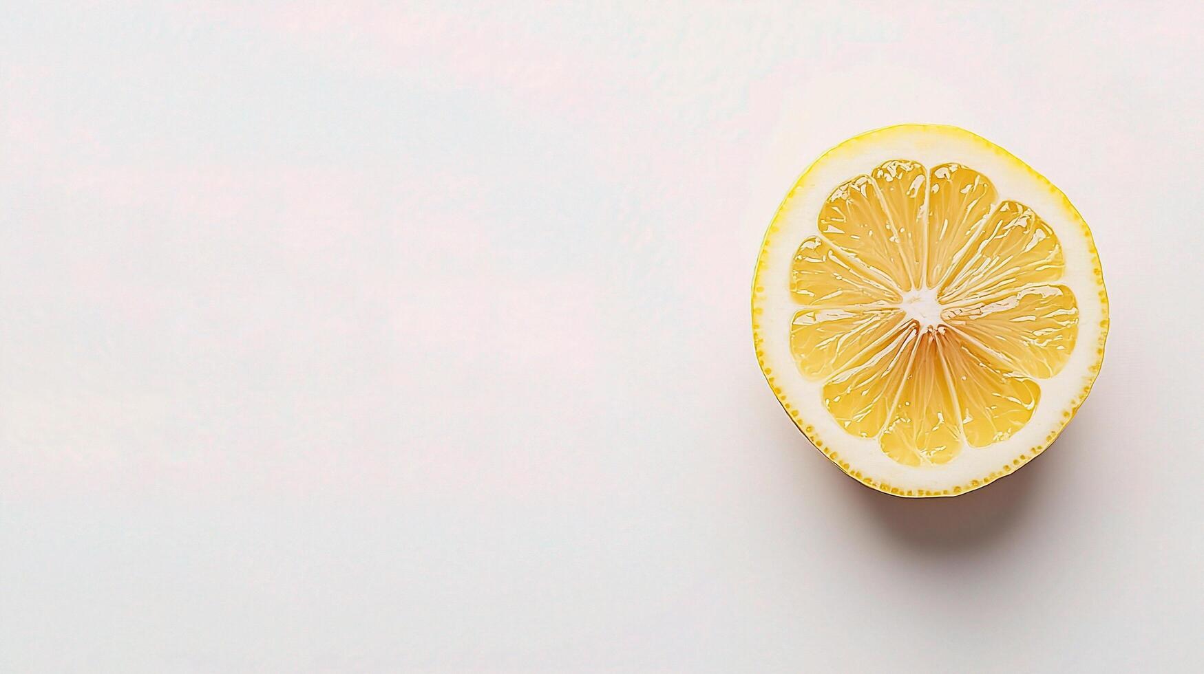 Fresh Half Lemon Isolated on White Background for Culinary Use photo