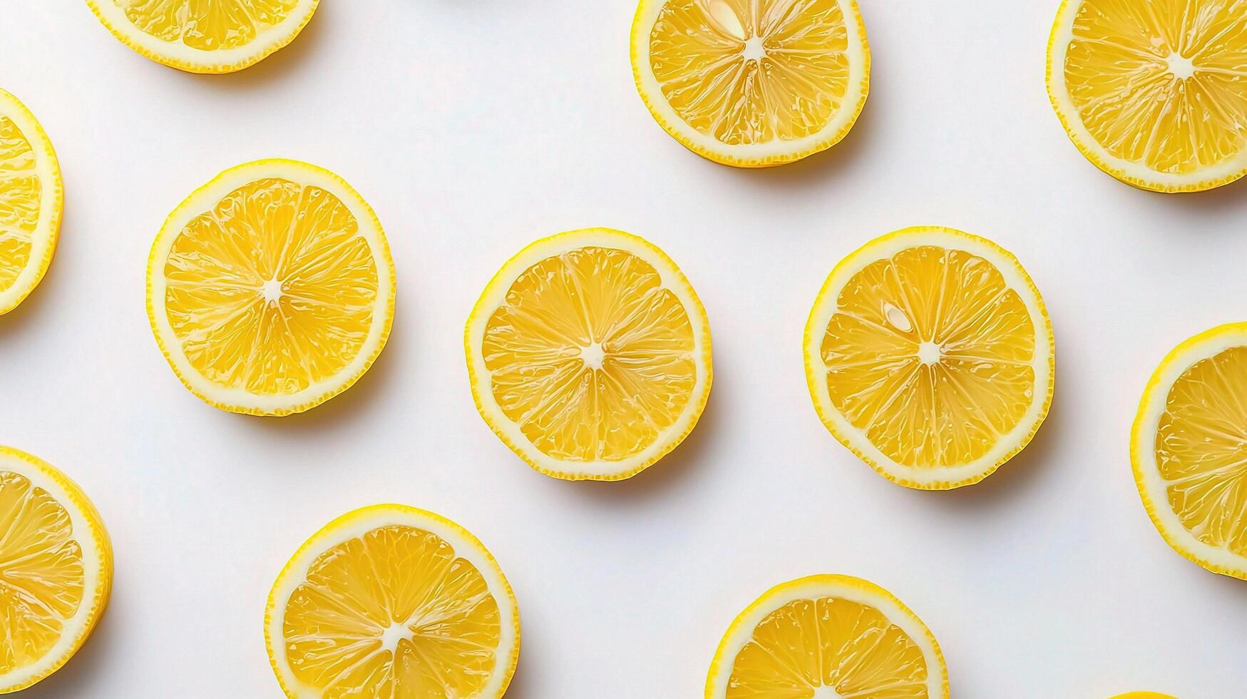 Fresh Lemon Slices Isolated on White Background for Culinary Use photo