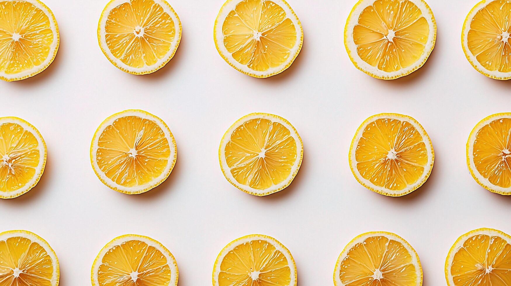 Fresh Lemon Slices Isolated on White Background for Culinary Use photo