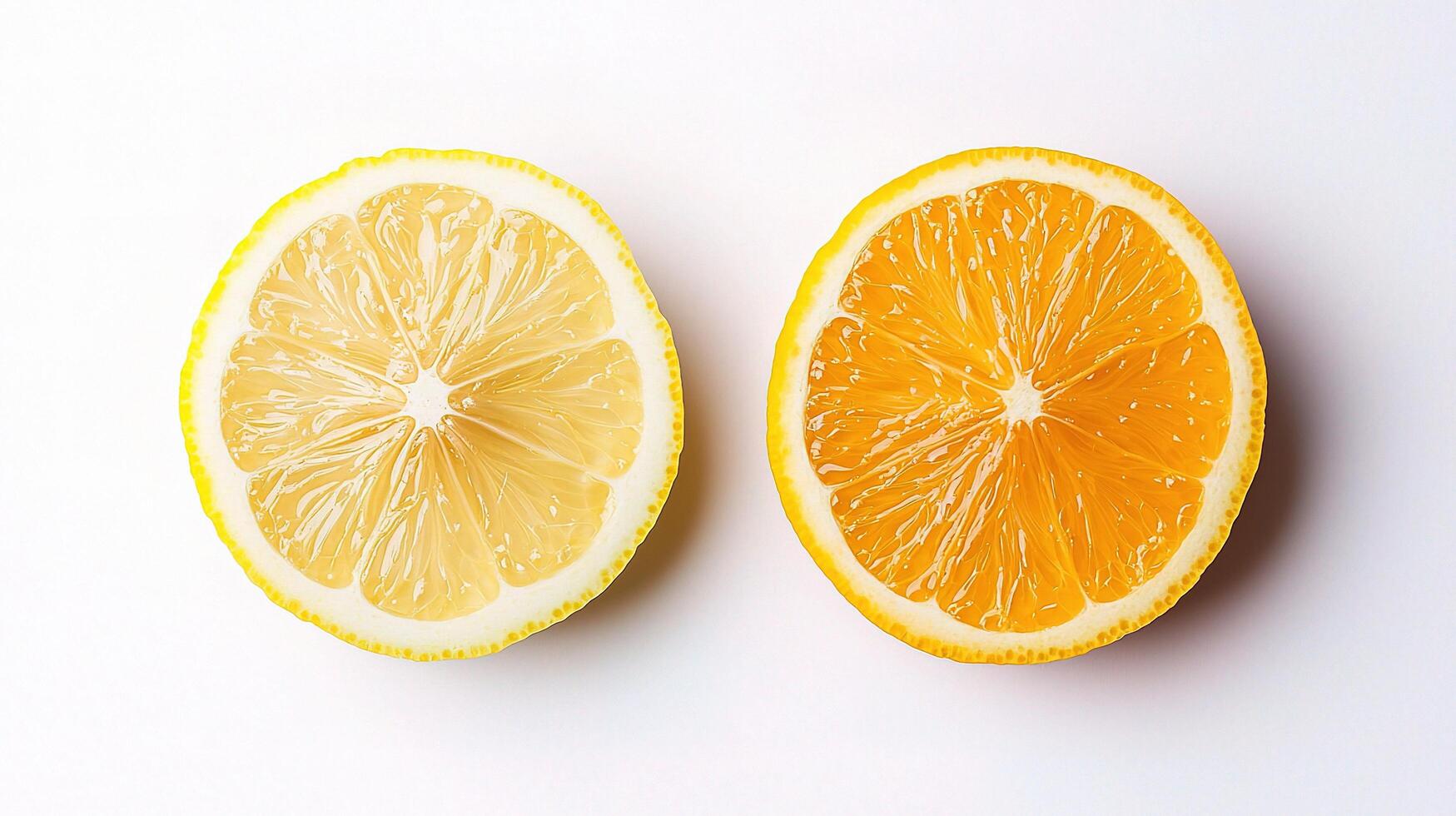 Fresh Lemon and Lemon Slice Isolated on White Background photo