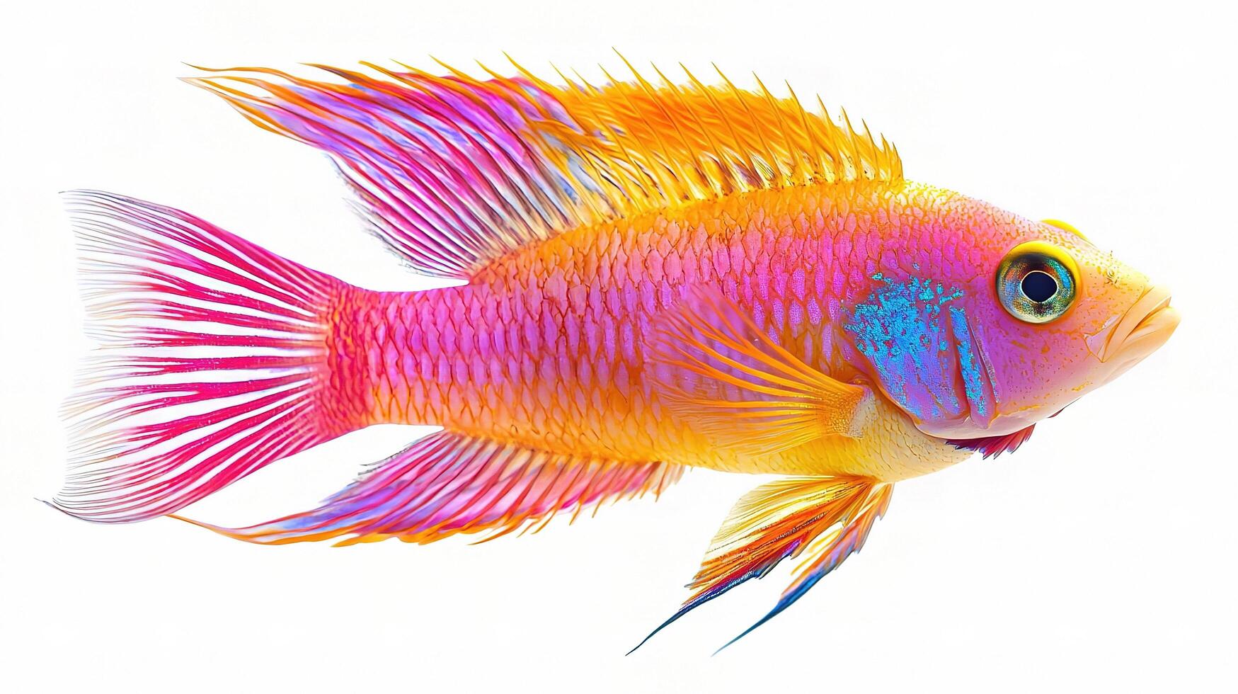 Vibrant Tropical Fish Isolated on White Background for Creative Use photo