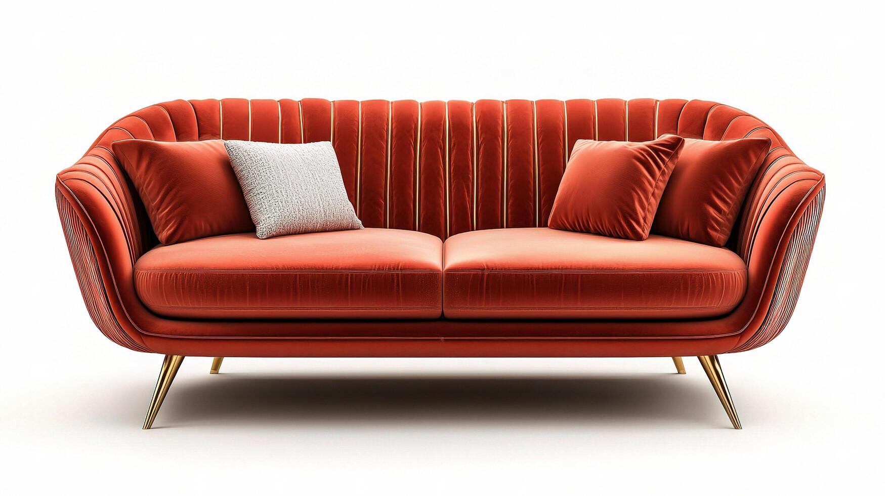 Stylish Modern Sofa with Elegant Design on White Background photo