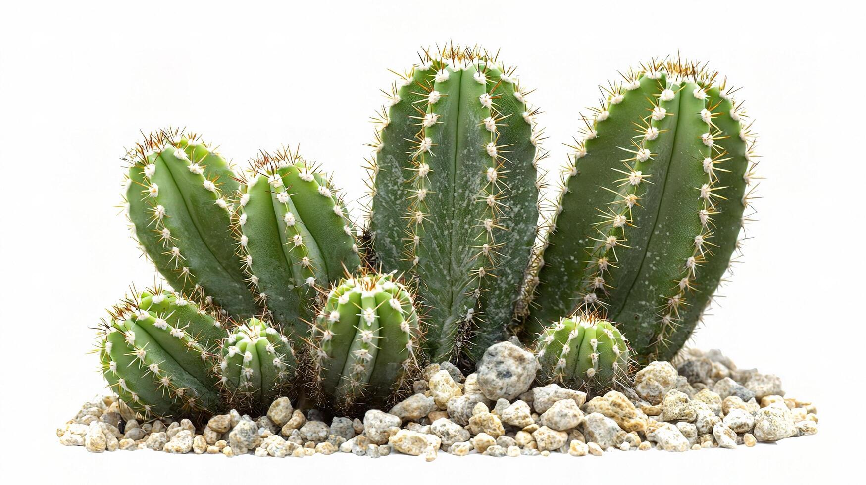 Diverse Collection of Cacti Isolated on White Background photo