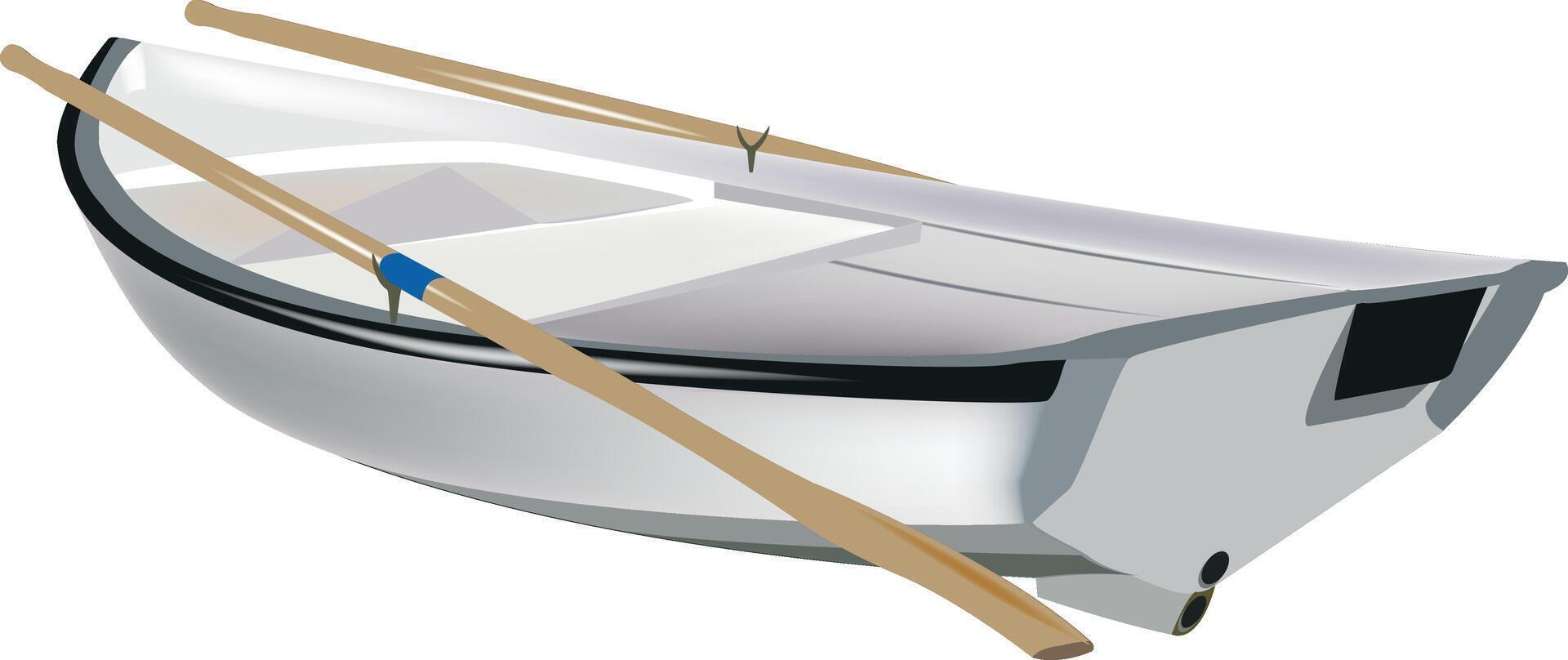 A boat with two oars on a white background vector