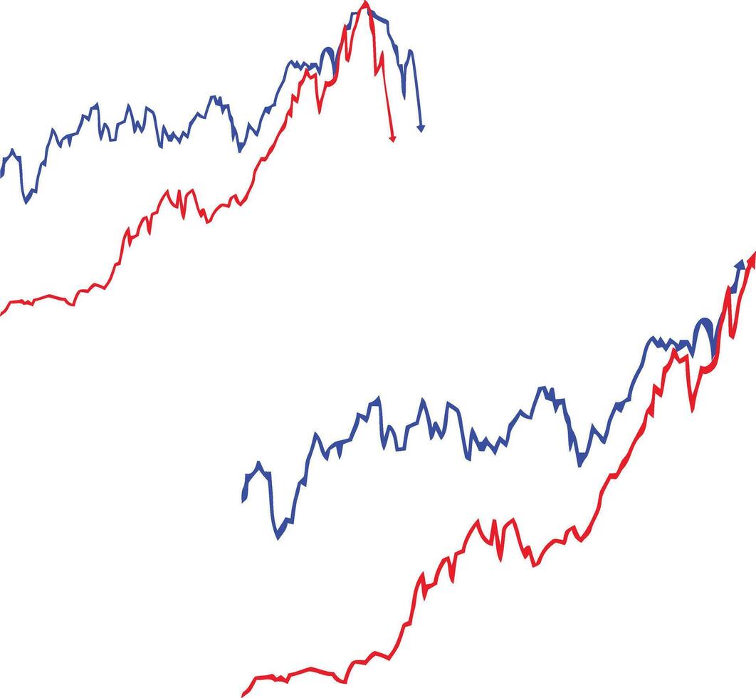 A graph showing the price of gold and silver vector