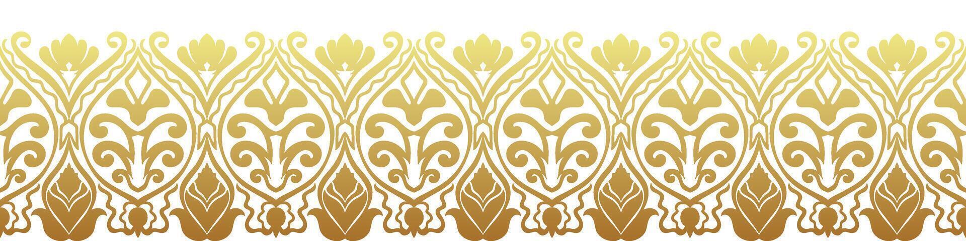 Baroque gold border Abstract patterns for frames, carpet patterns, fabrics, carvings. vector
