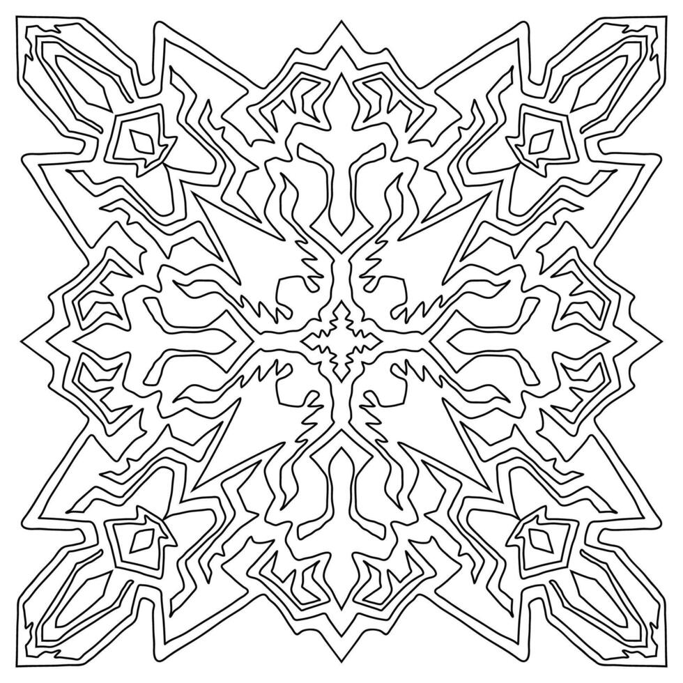 Abstract robot lines for coloring abstract flowers. vector