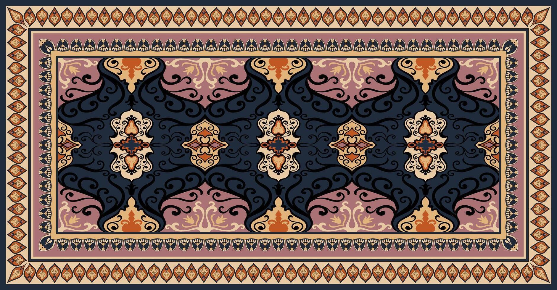 Dark colored carpet, patterned carpet for breaking up wedding ceremonies. vector