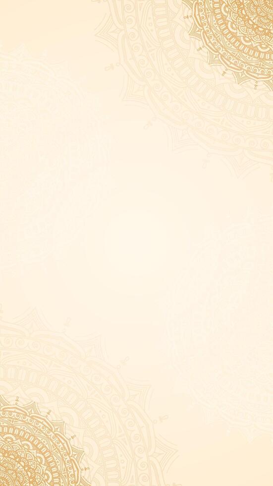 Simple Clean Minimalist Ornate Gold Detailed Mandala Art on Beige Background vector