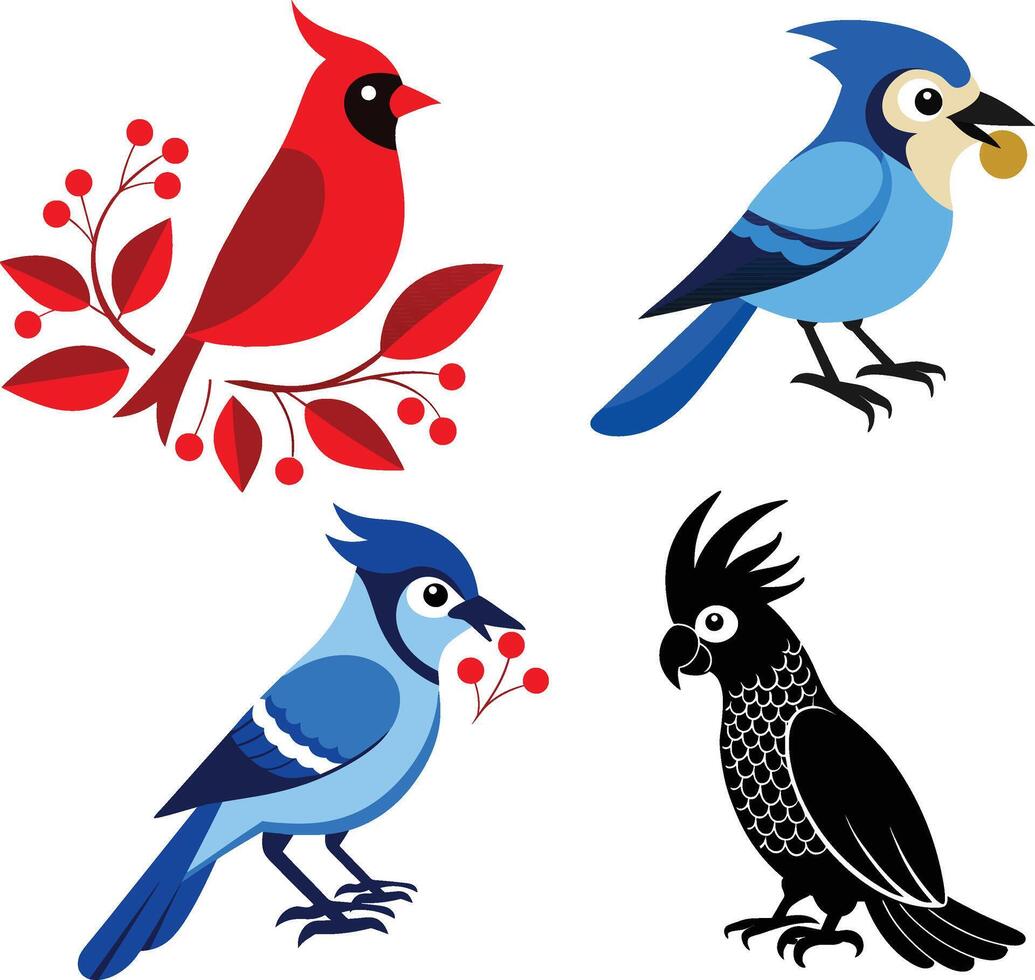 Beautiful Birds Eating Barrie's vector