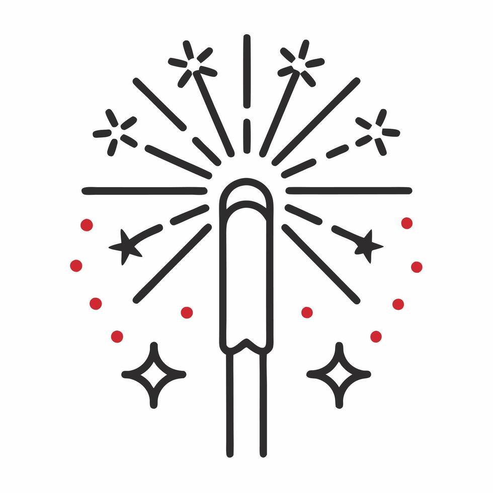 Fireworks line icon logo for event service illustration vector